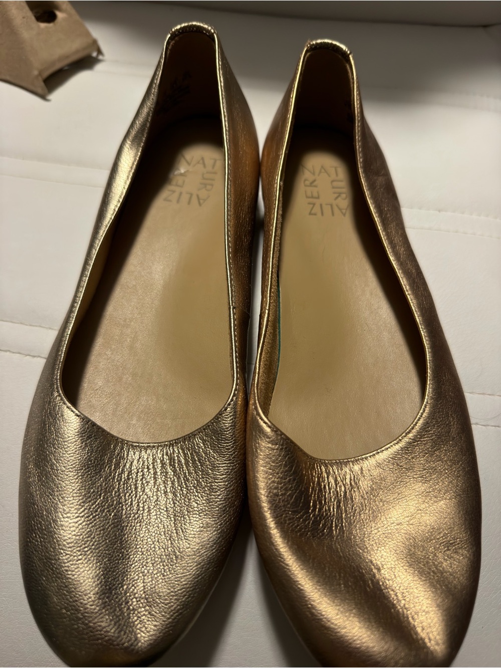 Naturalizer Metallic Gold Ballet Flats size 8.5 no box not worn